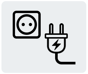Eine Zeichnung des von der Steckdose getrennten Netzsteckers