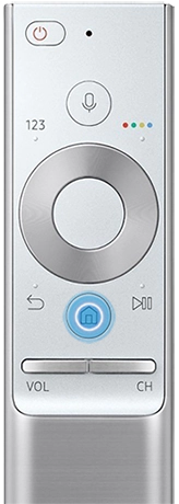 Die Home-Taste der Samsung Smart Remote ist markiert.