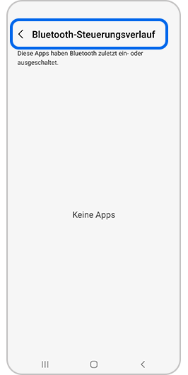 Screenshot der Option Bluetooth-Steuerungsverlauf.
