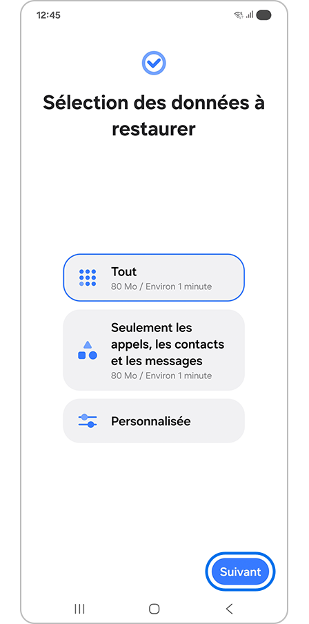 Appuie sur le bouton Suivant