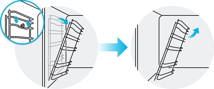 Figure montrant comment retirer les grilles support latérales