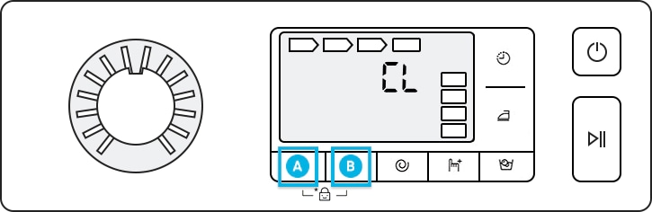appuie sur le bouton Temp-et-rinçage