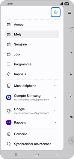 Sélectionner Paramètres