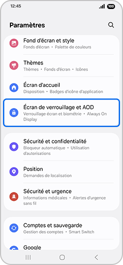 Image avec la fonction Écran de verrouillage et AOD en surbrillance