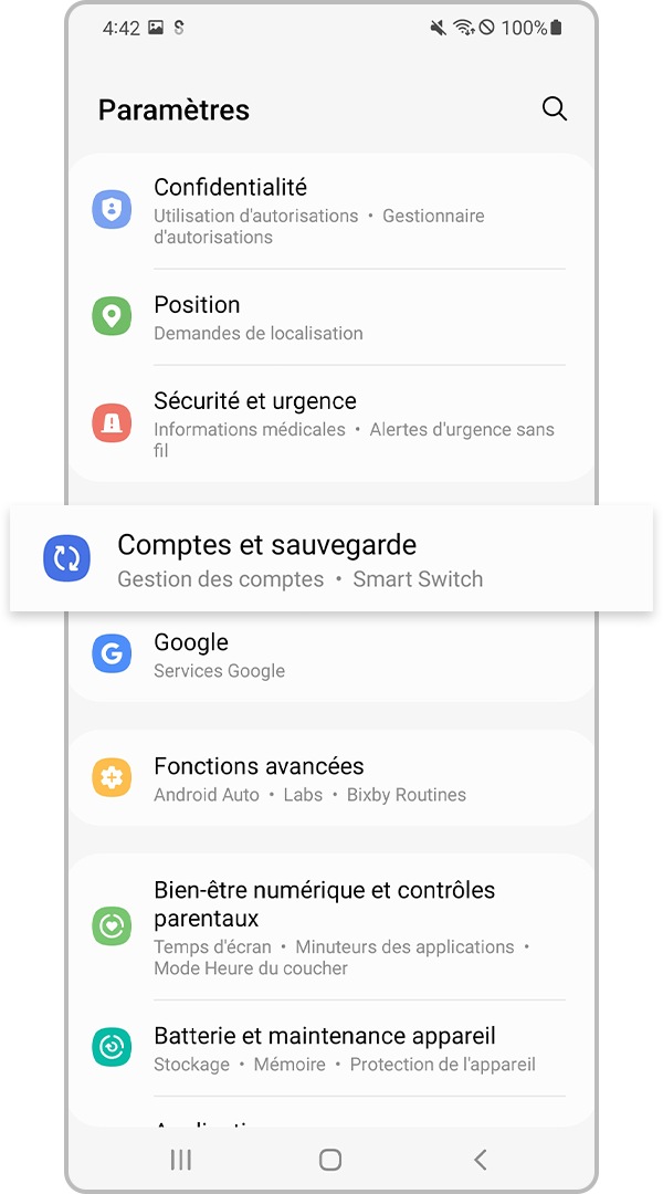 Comptes et sauvegarde