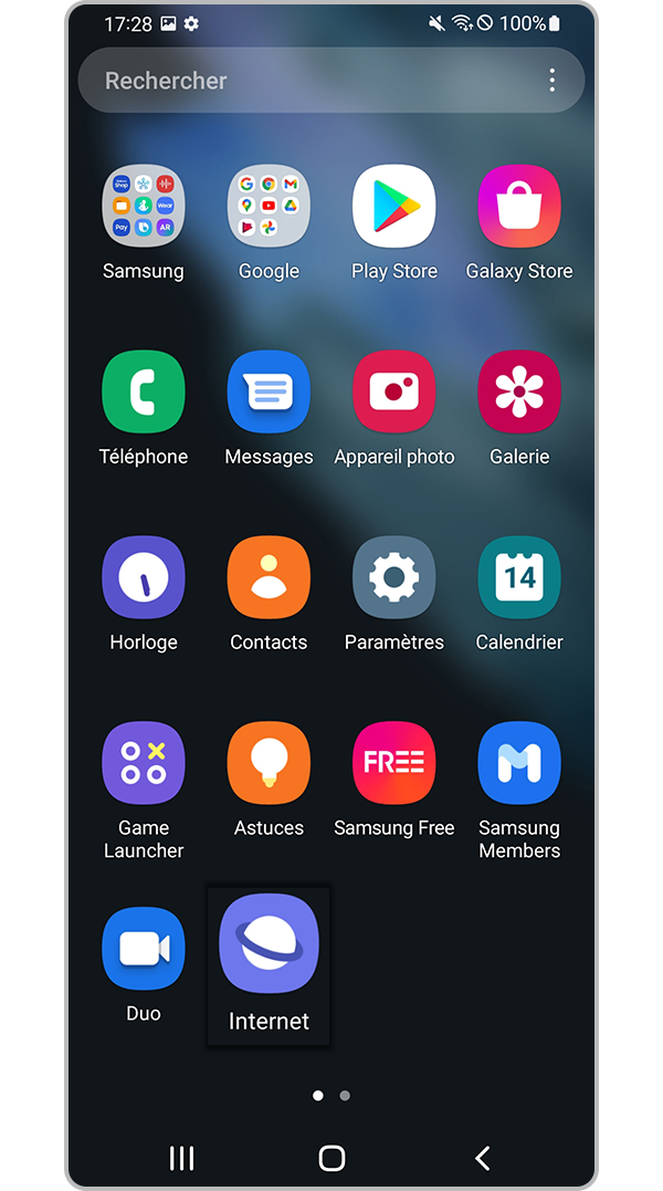 Ouvre l’application Samsung Internet