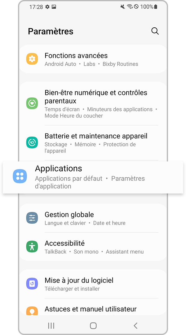 Paramètres de l’application