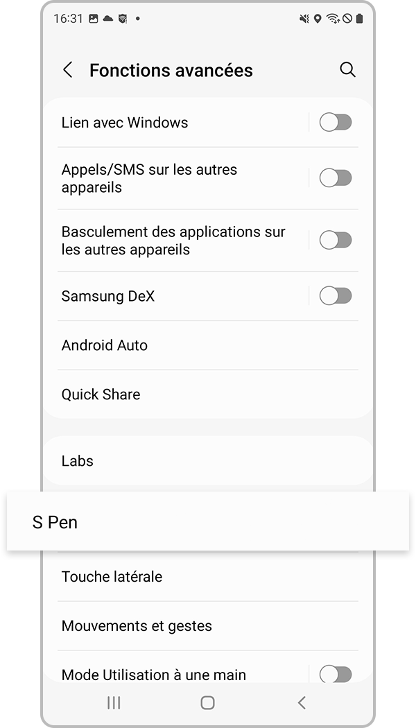 s22 s pen changer les applis étape 2