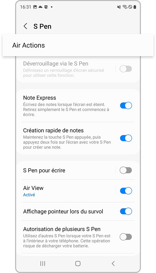s22 s pen changer les applis étape 3