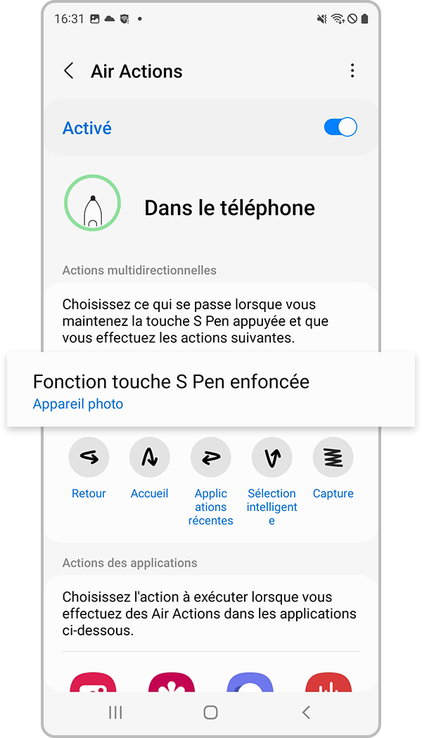 s22 s pen changer les applis étape 4
