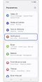 Sélection du menu des notifications