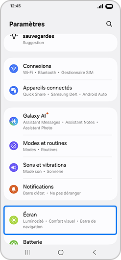 Sélectionner Écran