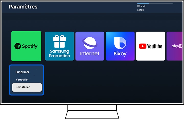 Sélectionner Réinstaller
