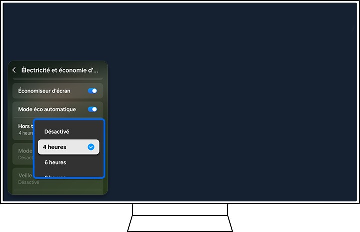 Select how long the TV will wait before turning itself off