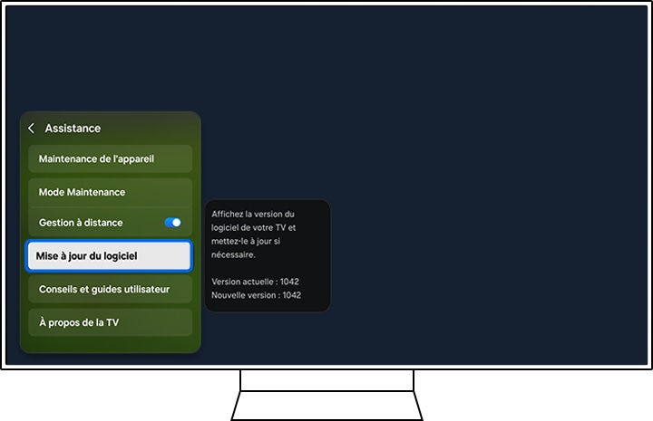 Sélectionner Mise à jour du logiciel
