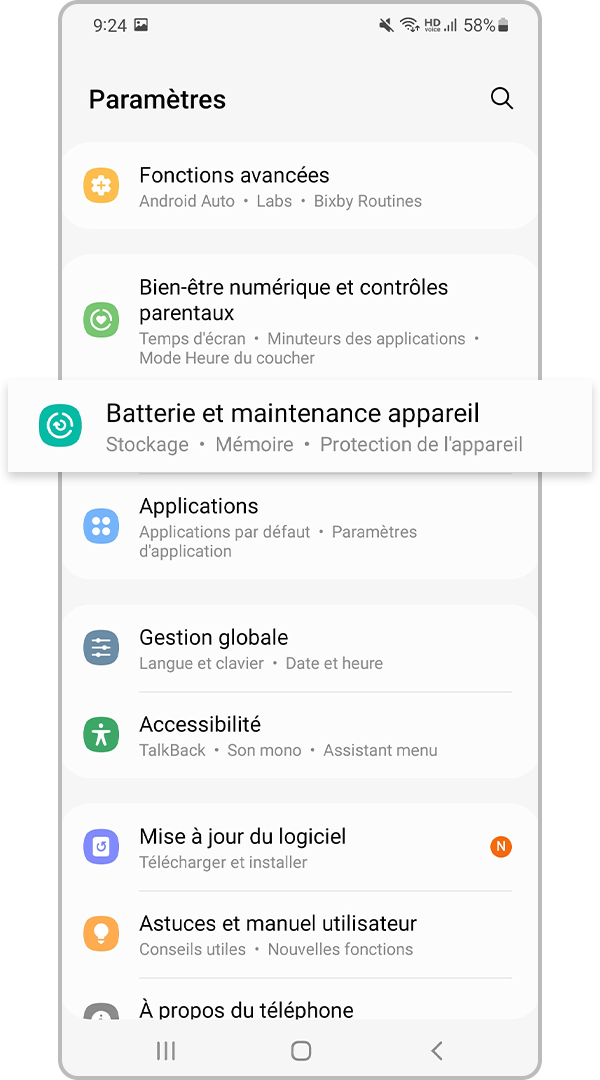 Batterie et maintenance de l’appareil