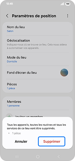 Sélectionner Supprimer