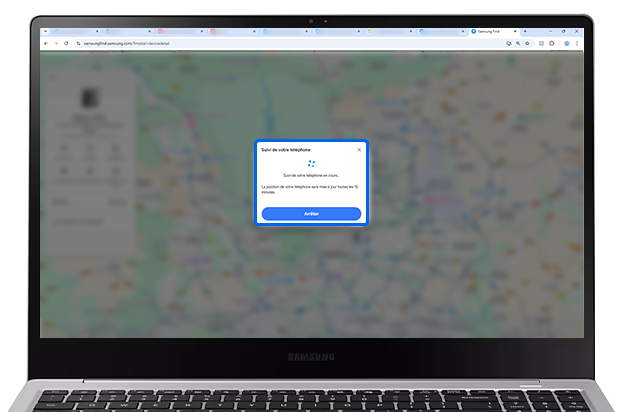 Le pop-up indiquera la position toutes les 15 minutes