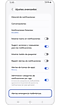 Opciones disponibles en la pestaña de Ajustes Avanzados, incluyendo Historial de notificaciones, conversaciones, notificaciones flotantes y configuración de estas.