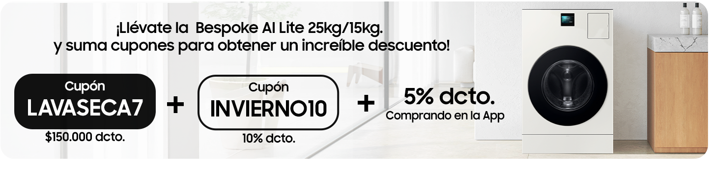 25Kg/15Kg Bespoke AI Lavadora Secadora Lite AI Wash & Dry
