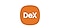 Una caja naranja con bordes redondeados con la palabra “DeX” en blanco superpuesta sobre ella