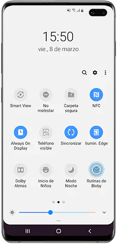 Pulse el ícono de las Rutinas de Bixby para activarlas
