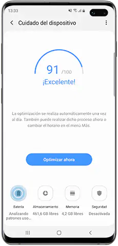 Android 9.0, Cambio de ajustes y funciones en Cuidado del dispositivo