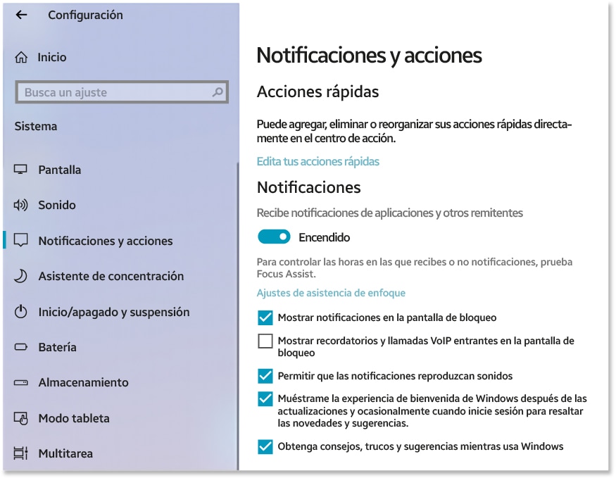 Edit quick actions