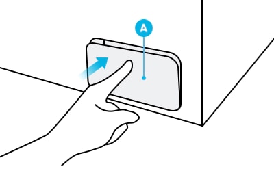 press the filter cover