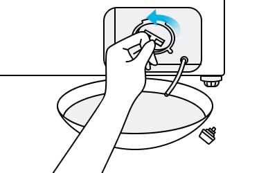 unscrew the debris filter cap