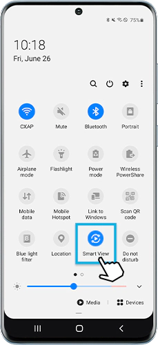Tap the Smart View icon