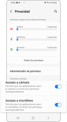Habilitar el acceso a la cámara y el micrófono