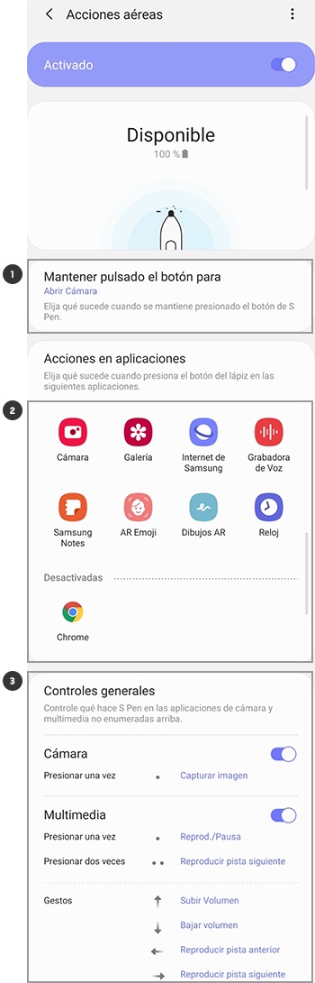 Cambiar aplicaciones o funciones con el S Pen