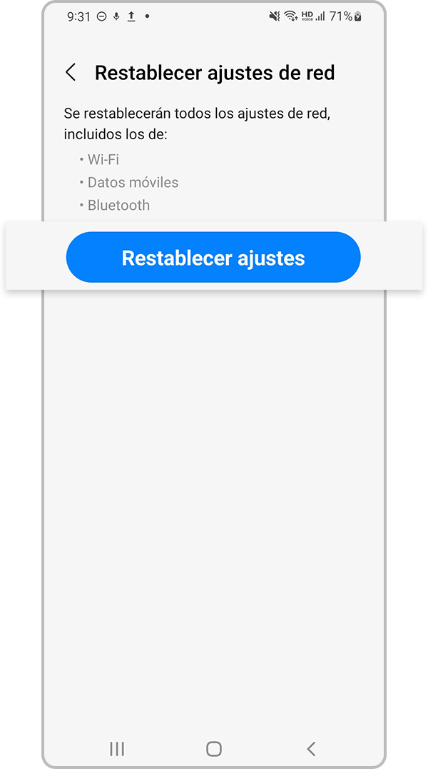 restablecer la configuración de red paso 4