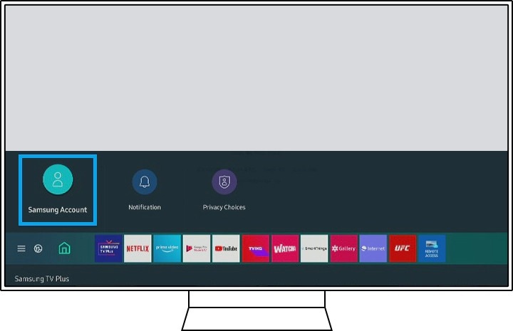 Menú de la cuenta Samsung