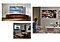 Hay tres ilustraciones de diferentes espacios de estar con diferentes configuraciones de barra de sonido para TV. La primera es una sala de estar con un TV colocado en una consola junto con una barra de sonido y un subwoofer junto a ella. La segunda es una cocina con un TV montado en la pared y una configuración de barra de sonido. Un hombre mira la TV mientras cena. El tercero es un dormitorio con un TV montado en la pared y una configuración de barra de sonido. Un hombre está sentado erguido en su cama, mirando televisión.