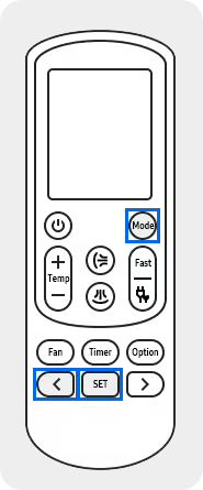 Ilustración del control remoto se un aire acondicionado