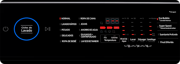 Selección del ciclo de limpieza