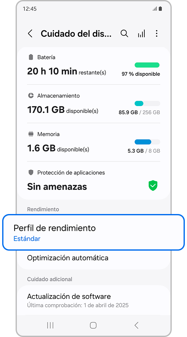 Activar el modo de rendimiento ligero paso 3.