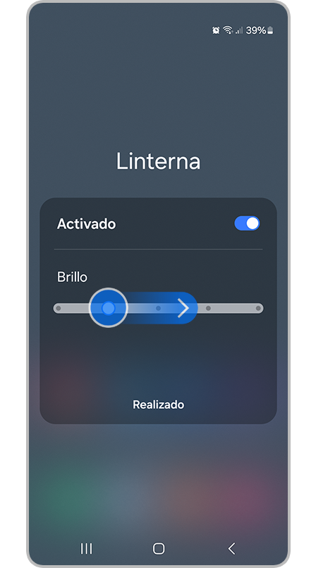 Ajuste de intensidad de la linterna