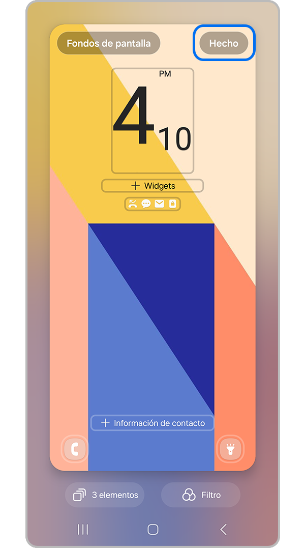Aplicar los cambios de fondo de pantalla
