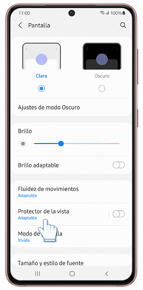 Activando el protector de la vista