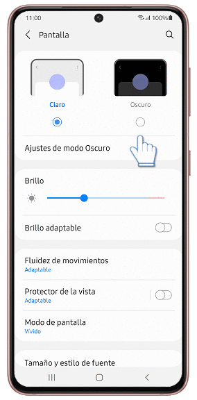 Activación del modo Oscuro