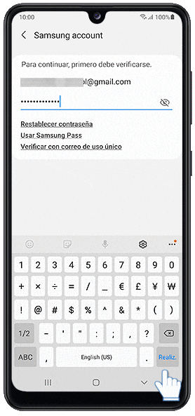 Inicio de sesión de la cuenta Samsung