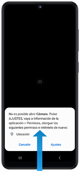 Inicio de aplicación cámara
