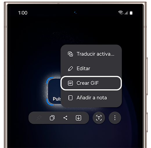 Selección inteligente de Paneles Edge con la opción de crear GIF remarcada