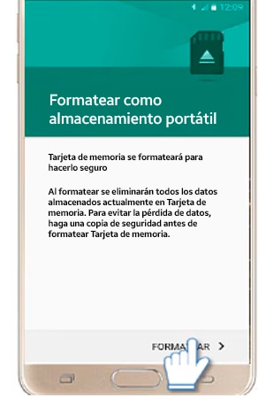 Proceso para formatear una tarjeta de microsd