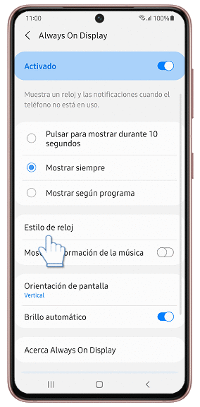 Activación de Always On Display