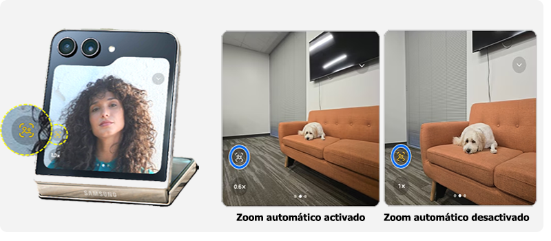 Galaxy Z flip6 activando funcion de Zoom