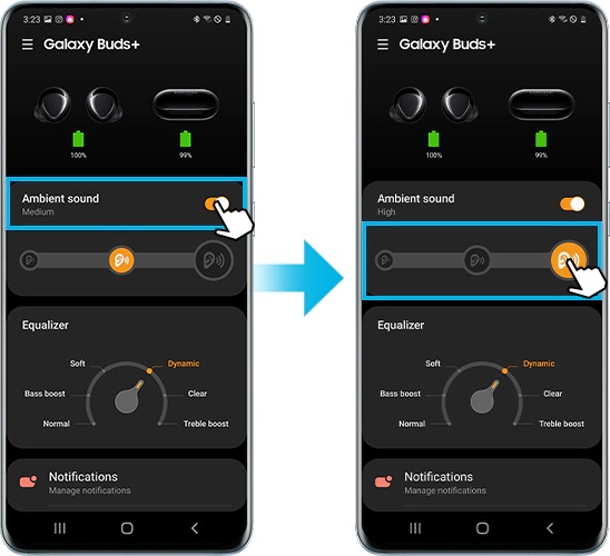 Switch on the Ambient sound